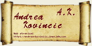 Andrea Kovinčić vizit kartica